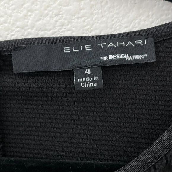 Elie Tahari Mixed Media Fit & Flare Dress Black Size 4 - Picture 14 of 16